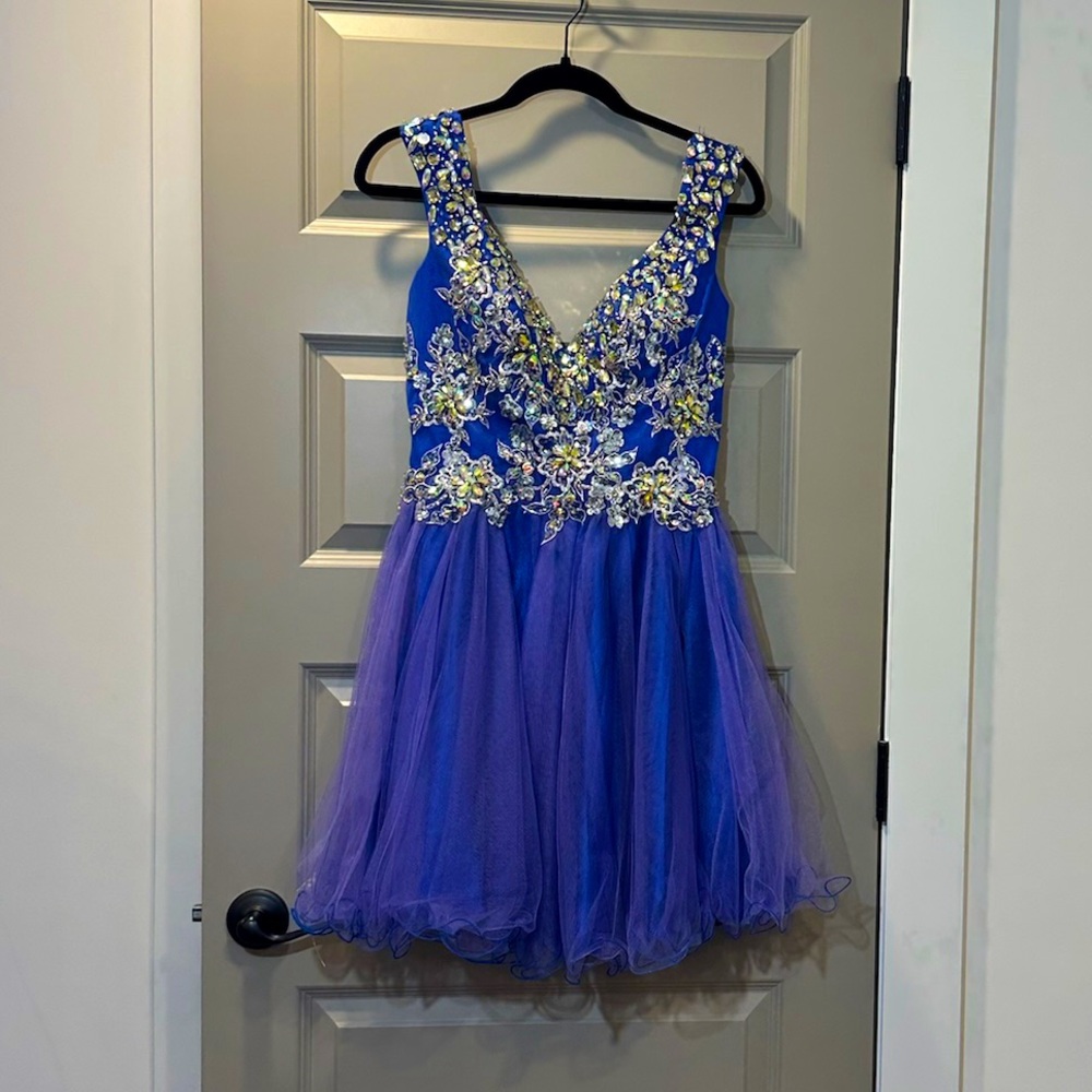 Poly USA Blue Beaded Homecoming Dress - Women’s L